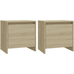 TABLES DE CHEVET 2 PCS CHÊNE SONOMA 45X34X44.5 CM AGGLOMÉRÉ - BEIGE