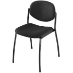 2 CHAISES VISITEUR LEXIA - TISSU - NOIR - PIEDS MÉTAL NOIR