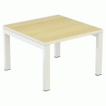TABLE BASSE EASY OFFICE 60X60 CM P. BLANC PLAT. BLANC/HETRE - PAPERFLOW