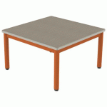 TABLE CARÉLIE 80X80 T1 STR POLY. ÉRABLE GOTLAND BEIGE/PAPAYE - MOBIDECOR
