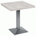 TABLE DE RESTAURANT DUROLIGHT WHITE OAK ET SILVER 60 X 60 CM