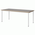 TABLE MALIBU 180X80 T5 4P STRA ALAISÉ BÉTON F186/BLC 9016