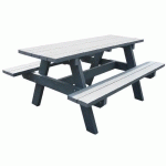 TABLE PARC ECO 145X140X70 CM - EN KIT - GRIS - À POSER