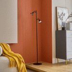LINDBY LAMPADAIRE ILDA, À 2 LAMPES,151 CM DE HAUTEUR, FER, CCT