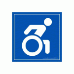 LOT DE 3 - PANNEAU SIGNALÉTIQUE SPORTIF PERSONNE À MOBILITÉ RÉDUITE (250 X 250 MM, VINYLE SOUPLE AUTOCOLLANT)