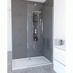 PAROI DE DOUCHE FIXE PARMA 2 - VERRE TRANSPARENT - 90 CM AURLANE