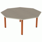 TABLE CARÉLIE MOB OCT Ø120 T2 STR POLY ÉRABLE G. BEIG/PAPAYE - MOBIDECOR