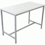 TABLE HAUTE 140X100 HT110 GRIS 25MM C. ALU P. 40X40 ALU