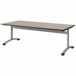 TABLE MALIBU 180X80 T3 DL STR ANTIB ACACIA/NOIR GRIS 9006