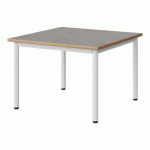 TABLE MALIBU 80X80CM T2 4P STRA ALAISÉ BÉTON F186/BLC 9016