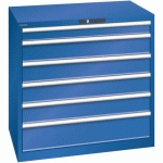 ARMOIRE 6 TIROIRS 1023X725X1000MM-CHARGE 200KG-BLEU FLUO - LISTA