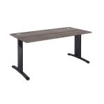 BUREAU DROIT IMEDIA - L. 180 X P. 80 CM - PLATEAU CÈDRE - PIEDS ALUMINIUM