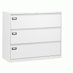CRÉDENCE MONOBLOC PRO G. 3 TIROIRS L 120 CM BLANC RAL 9003