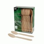 CUILLÈRES PAPSTAR PURE ; BOIS - 100 PIÈCES 15,7 CM