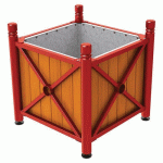JARDINIÈRE AC/BOIS PROVINCE CITY 80X80 CM CHÊNE/ROUGE 3004 - PROCITY