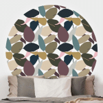 PAPIER PEINT ROND AUTOCOLLANT - MODERN TROPICAL PATTERN Ø 50CM