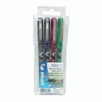 STYLO ROLLER PILOT V-BALL COULEURS ASSORTIES 0,7 MM - POCHETTE DE 4