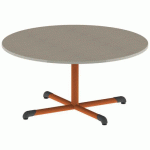 TABLE BANDANA ROND Ø120 T3 PC STR POLY ÉRABLE G. BEIG/PAPAYE - MOBIDECOR