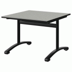 TABLE MALIBU 80X80 T3 DL STR ISOSON GRIS 1400/NOIR NOIR 9005