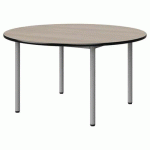 TABLE MALIBU Ø 120 T4 4P STRA ACACIA/NOIR GRIS 9006