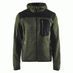 VESTE TRICOTÉE À CAPUCHE VERT ARMÉE/NOIR TAILLE XS - BLAKLADER