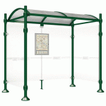 ABRI BUS PROVINCE 2.5 M 2 BARDAGES LAT. INOX VERT 6005 - PROCITY