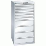 ARMOIRE GRIS CLAIR 717X725X1450 AVEC 10 TIR. 75KG - LISTA