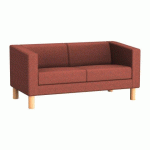 CANAPÉ 2 PLACES ODEL TERRACOTTA - TISSU CHINÉ, PIEDS BOIS