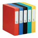 LOT DE 10 - CHEMISE BOX CARTE CARTOBOX EXACOMPTA 24 X 32 CM DOS 6 CM COULEURS ASSORTIES