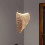 LUCEPLAN ILLAN LED LAMPE À SUSPENSION EN BOIS À INTENSITÉ VARIABLE Ø 60 CM