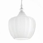 G.E.A.LUCE - LUSTRE MODERNE GEA LUCE CLEOFE S10 E27 LED LAMPE À SUSPENSION EN VERRE BLANC