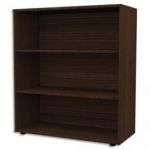 MT DISCOUNT BIBLIOTHÈQUE BASSE OPÉRATIVE 90X101X40 CM COLORIS CHOCOLAT / BLANC