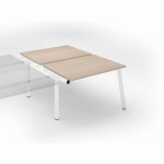 PÔLE DE 2 BUREAUX ECLA CHÊNE CLAIR L 120 X P 80 CM PIÈTEMENT MÉTAL BLANC - ÉLÉMENT SUIVANT