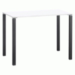 TABLE HAUTE RECTANGLE EDEN BLANCHE H 105 X L 140 X P 80 CM PIÈTEMENT ANTHRACITE