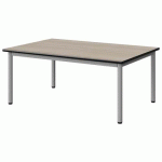 TABLE MALIBU 120X80 T1 4P STRA ACACIA/NOIR GRIS 9006