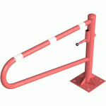 BARRIÈRE PIVOTANTE À CHEVILLER CADENAS-ROUGE/BLANC-1500MM - SCHAKE
