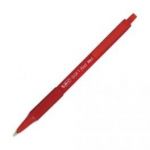 BIC STYLO À BILLE POINTE MOYENNE RÉTRACTABLE ENCRE ROUGE CORPS CAOUTCHOUC ANTI-FATIGUE SOFT FEEL CLIC