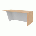 BUREAU DE DIRECTION HELYOS L 200 X P 100 CM PLATEAU CHÊNE CLAIR / PIED INCLINÉ À DROITE BLANC