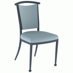 CHAISE 550 MOB ALU ASSISE/DOSS ABAKA GRIS BLEU 4P NOIR SABLÉ - MOBIDECOR