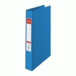 CLASSEUR 4 ANNEAUX ESSELTE - COUVERTURE RIGIDE POLYPROPYLENE - DOS 3,5 CM - A4 - BLEU