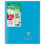 LOT DE 10 - CAHIER PIQUÉ KOVERBOOK 17X22 CM 96 PAGES GRANDS CARREAUX COUVERTURE POLYPROPYLÈNE OPAQUE 100% RECYCLÉ - BLEU