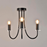 LUSTRE 3 LUMIÈRES EN MÉTAL PEINT NOIR - MANUTAN COLLECTIVITÉS