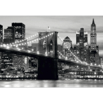 AG ART - PAPIER PEINT NEW YORK BROOKLYN BRIDGE NOIR & BLANC 360X254 CM