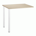 RETOUR BUREAU SUSPENDU SQUADRA L 80 X P 60 CM PLATEAU CHÊNE CLAIR PIEDS BLANC