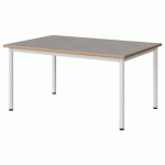 TABLE MALIBU 120X80 T3 4P STRA ALAISÉ BÉTON F186/BLC 9016