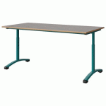 TABLE MALIBU 160X80 T3/T6 DL ST ALAISÉ BÉTON F186/BLEU 5018