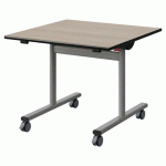 TABLE MALIBU RAB. 80X80 T4 DL STRA ACACIA/NOIR GRIS 9006