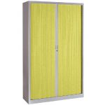 ARMOIRE MÉTAL CLASSTOUT COLOR - A RIDEAUX - L. 120 - H. 198 - CORPS ALUMINIUM  - RIDEAUX ANIS
