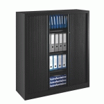 ARMOIRE À RIDEAUX MONOBLOC ECO-CONÇUE CLASSIQUE H 136 X L 120 CM NOIR