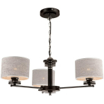 LAMKUR LIGHTING - LAMKUR ROSA PLAFONNIER SUSPENDU À BRAS MULTIPLES AVEC ABAT-JOUR EN TISSU, NOIR, 3X E27